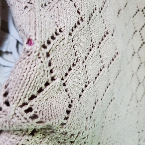 Women's Beige Crochet Sweater - Picture 5 of 6